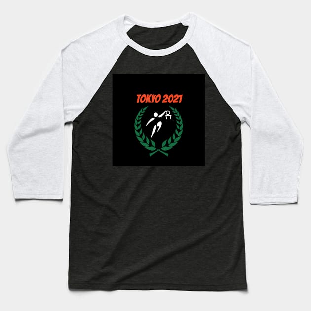 Basketball Tokyo 2021 Olympics Baseball T-Shirt by Slick T's